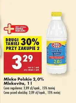 Biedronka Mleko Polskie 2,0% Mlekovita oferta