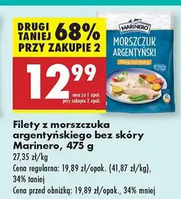 Biedronka Filety z morszczuka argentyńskiego bez skóry Marinero oferta