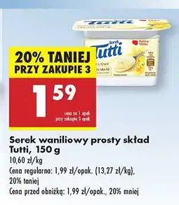 Biedronka Serek waniliowy prosty skład Tutti oferta
