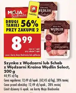Biedronka Szynka z Wędzarni lub Schab z Wędzarni Kraina Wędlin Select oferta