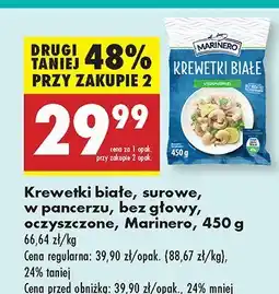 Biedronka Krewetki białe surowe w pancerzu bez głowy oczyszczone Marinero oferta