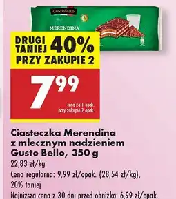 Biedronka Ciasteczka Merendina z mlecznym nadzieniem Gusto Bello oferta