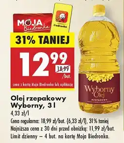 Biedronka Olej rzepakowy Wyborny oferta