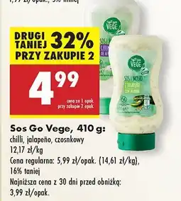 Biedronka Sos Go Vege chili, jalapeno, czosnkowy oferta