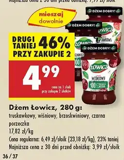 Biedronka Dżem Łowicz truskawkowy, wiśniowy, brzoskwiniowy, czarna porzeczka oferta