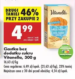 Biedronka Ciastka bez dodatku cukru Vitanella oferta