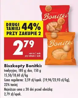 Biedronka Biszkopty Bonitki tradycyjne, 180g, duo, 150g oferta