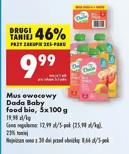 Biedronka Mus owocowy Dada Baby food bio oferta