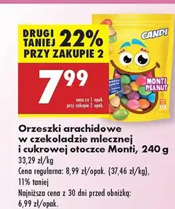 Biedronka Orzeszki arachidowe w czekoladzie mlecznej i cukrowej otoczce Monti oferta