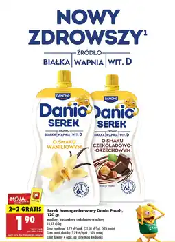 Biedronka Serek Danio Pouch o smaku czekoladowo-orzechowym Danone oferta