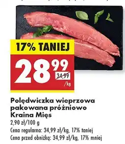 Biedronka Polędwiczka wieprzowa pakowana próżniowo Kraina Mięs oferta