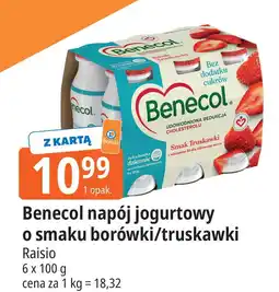 E.Leclerc Napój jogurtowy Benecol o smaku borówki/truskawki Raisio oferta