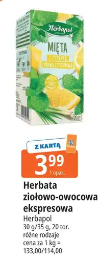 E.Leclerc Herbata ziołowo-owocowa ekspresowa Herbapol mięta z cytryną oferta