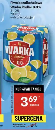 Delikatesy Centrum Piwo bezalkoholowe Warka Radler 0.0% oferta