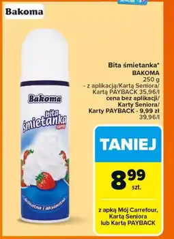 Carrefour Bita śmietanka bakoma oferta
