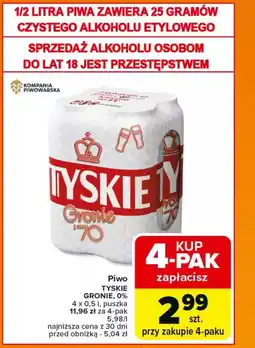 Carrefour Piwo tyskie gronie, 0% oferta