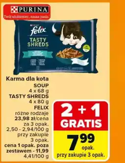 Carrefour Karma dla kota soup / tasty shreds felix oferta