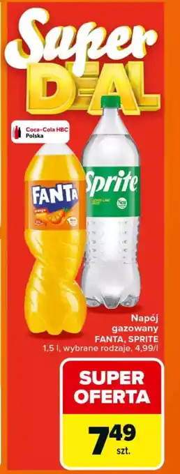 Carrefour Napój gazowany fanta, sprite oferta