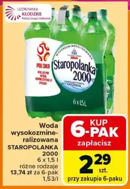 Carrefour Woda wysokozmineralizowana staropolanka 2000 oferta