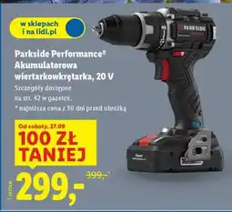 Lidl Parkside Performance Akumulatorowa wiertarkowkrętarka, 20 V oferta