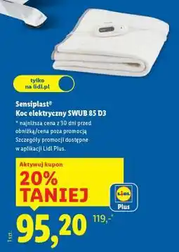 Lidl Sensiplast Koc elektryczny SWUB 85 D3 oferta