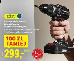 Lidl PARKSIDE PERFORMANCE Akumulatorowa wiertarkowkrętarka, 20 V oferta