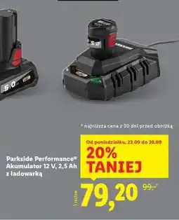 Lidl Parkside Performance Akumulator 12 V, 2,5 Ah z ładowarką oferta