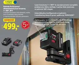 Lidl Parkside Performance Akumulatorowy laser krzyżowy, 3 x 360°, 20 V oferta