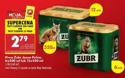 Biedronka Piwo Żubr Jasne Pełne, 6x500 ml lub 12x550 ml oferta