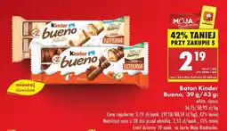 Biedronka Baton Kinder Bueno, 39 g/43 g oferta