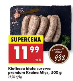 Biedronka Kielbasa biała surowa premium Kraina Mięs 500 g oferta