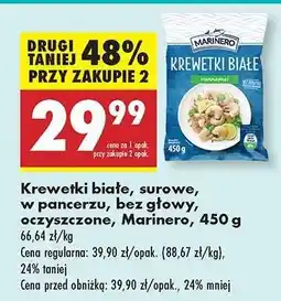 Biedronka Krewetki białe surowe , w pancerzu , bez głowy oczyszczone , Marinero 450 g oferta