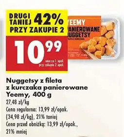 Biedronka Nuggetsy z fileta z kurczaka panierowane Yeemy, 400 g oferta