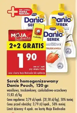 Biedronka Serek homogenizowany Danio Pouch, 120 g oferta