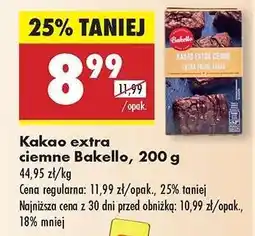 Biedronka Kakao extra ciemne Bakello, 200 g oferta