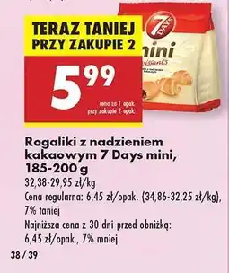 Biedronka Rogaliki z nadzieniem kakaowym 7 Days mini, 185-200 g oferta