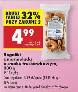 Biedronka Rogaliki z marmoladą o smaku truskawkowym, 330 g oferta