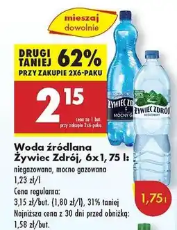 Biedronka Woda źródlana Żywiec Zdrój 6x1,75 l oferta