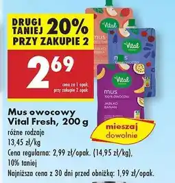 Biedronka Mus owocowy Vital Fresh , 200 g oferta