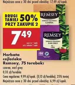 Biedronka Herbata cejlońska Remsey 75 torebek oferta