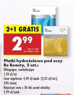 Biedronka Płatki hydrożelowe pod oczy Be Beauty, 2 szt oferta