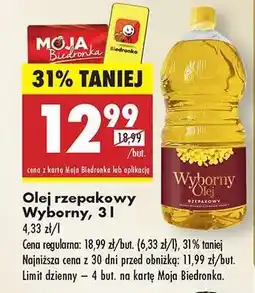 Biedronka Olej rzepakowy Wyborny, 3 l oferta