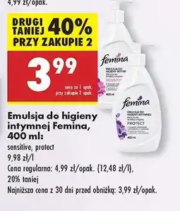 Biedronka Emulsja do higieny intymnej Femina, 400 ml oferta