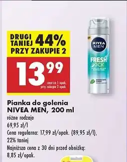 Biedronka Pianka do golenia NIVEA MEN, 200 ml oferta