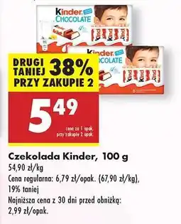 Biedronka Czekolada Kinder, 100 g oferta