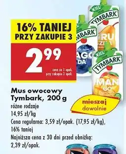Biedronka Mus owocowy Tymbark, 200 g oferta