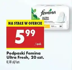 Biedronka Podpaski Femina Ultra Fresh, 20 szt oferta