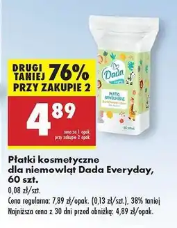 Biedronka Płatki kosmetyczne dla niemowląt Dada Everyday 60 szt oferta