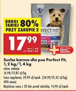 Biedronka Sucha karma dla psa Perfect Fit 1,2 kg 1,4 / kg oferta