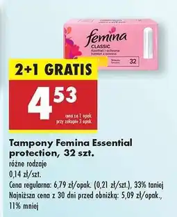 Biedronka Tampony Femina Essential protection, 32 szt oferta